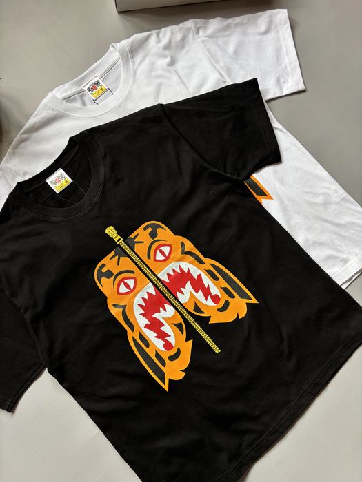‼️РОЗПРОДАЖ‼️ Футболка Bape Tiger / Бейп тайгер / бейп тигр / бейп с тигром / бейп з тигром чорна / біла