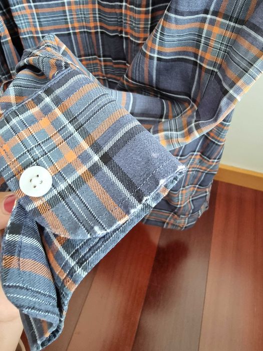 Camisa com padrão xadrez Dielmar 100% algodão, tamanho XL