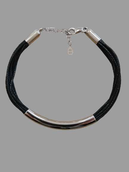 Bransoletka sznurkowa ze srebrem