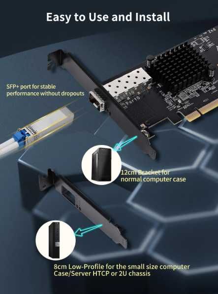 Мережева плата PCI-e NICGIGA 10 Гбіт/с SFP+ на базі Intel 82599