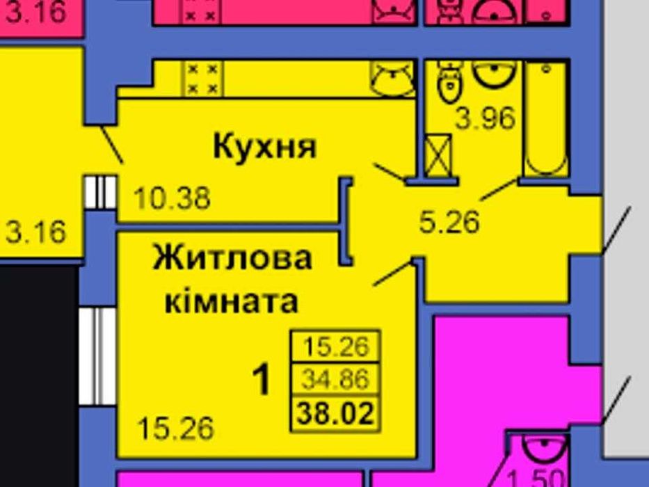 Однокімнатна квартира в новобудові. Індивід. опалення. Переуступка