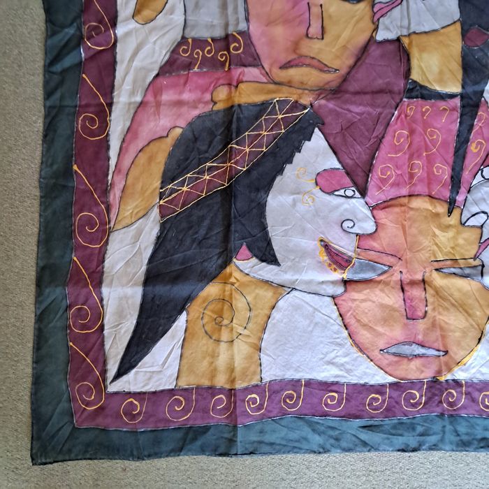Chusta, apaszka, szal,  jedwab naturalny 86x88