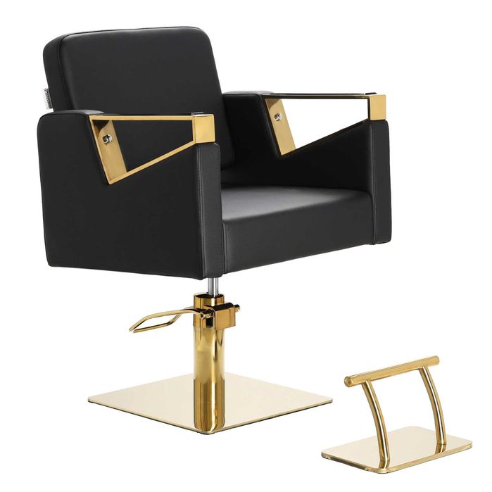Перукарське крісло TOMAS Gold на гідравліці з підставкою для ніг Нові