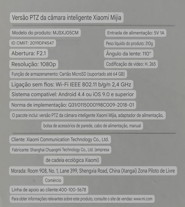 Câmara de Vigilância Xiaomi