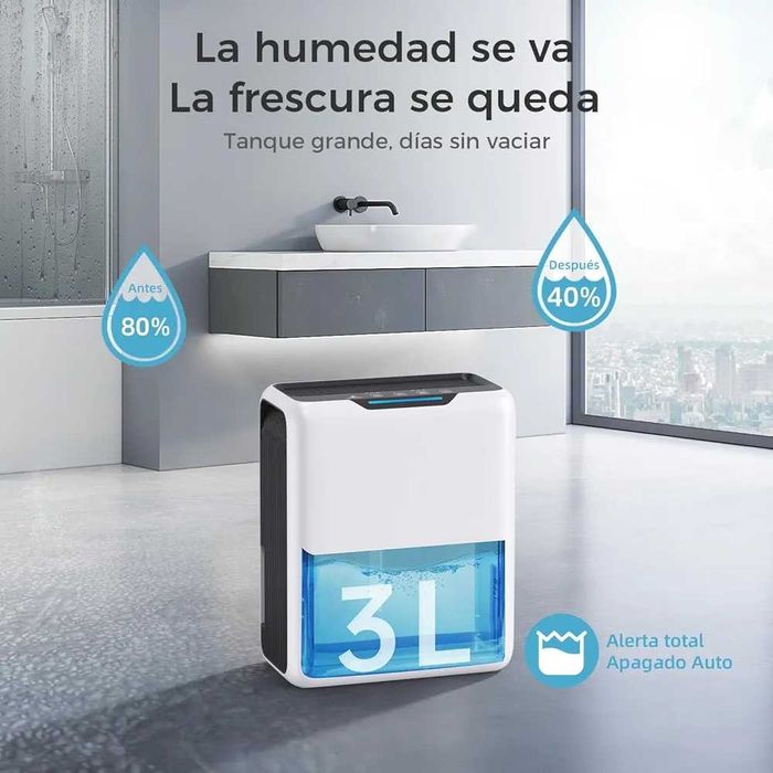 CONOPU Osuszacz powietrza 3000 ml, elektryczny osuszacz powietrza 30 m², podwójny półprzewodnik, tryb uśpienia 30 dB, funkcja automatycznego rozmrażan