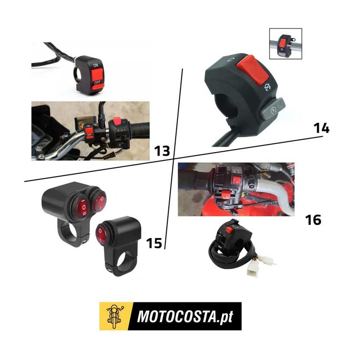 Botões e Interruptores Moto - Comutadores, Cruise Control - MOTOCOSTA