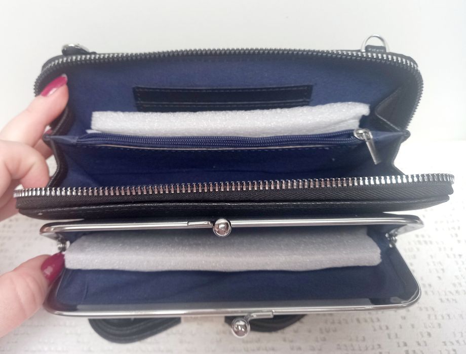 Torebka portfel czarny na bigiel