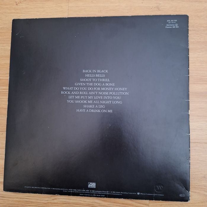 AC/DC – Back In Black winyl 1980