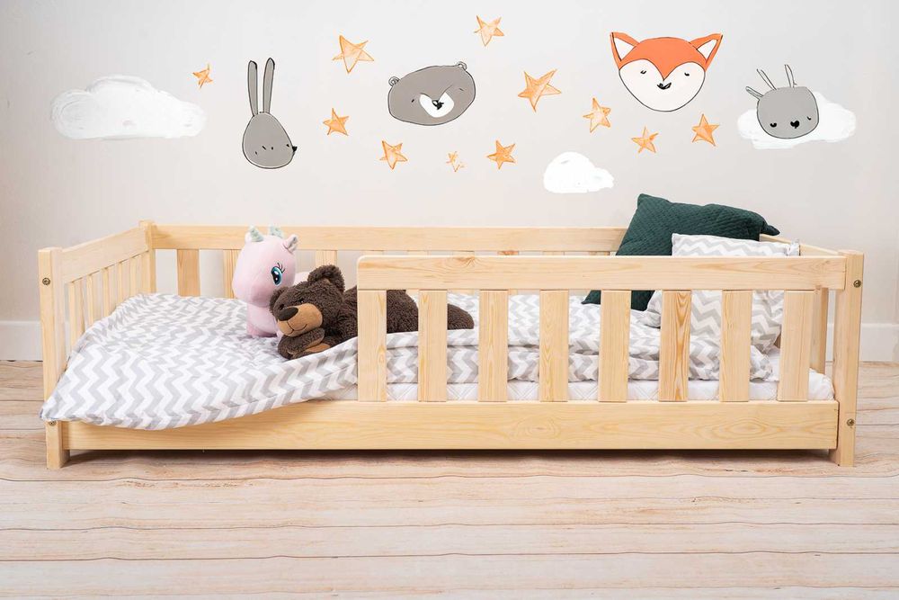 Łóżko dziecięce domek z barierkami MATI 140x70,160x80,180x80