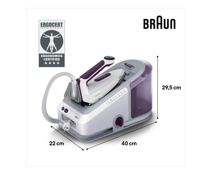 Ferro com Caldeira BRAUN IS7266VI Carestyle 7 (Pressão 7.5 bar - Jato