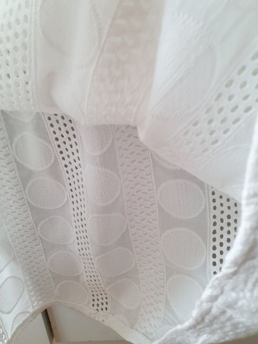 Biała bluzka ażurowa / koronkowa krótki rękaw Candida