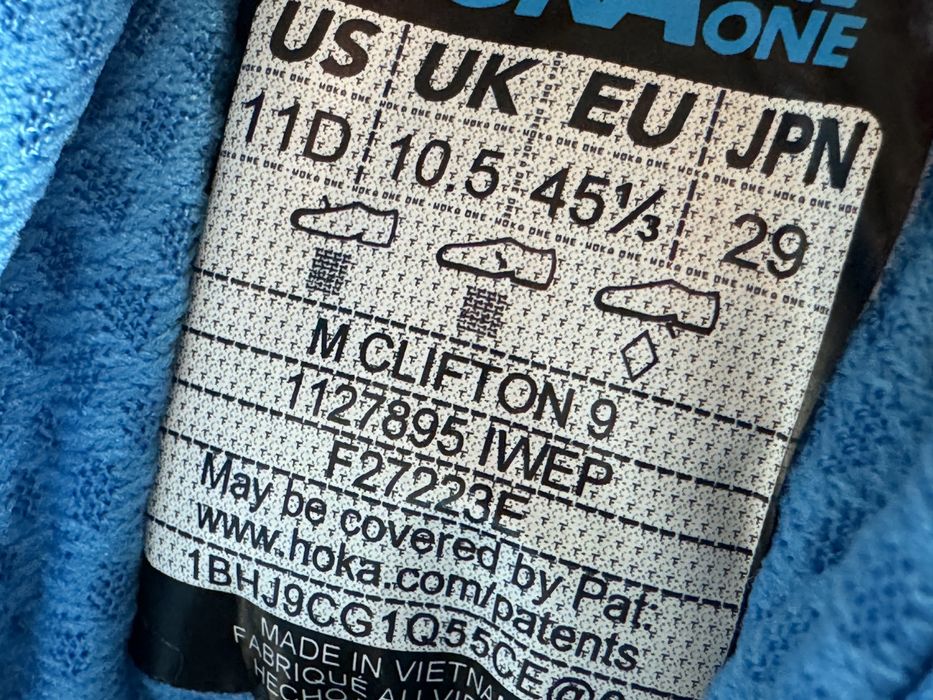 Оригінал Розмір 45 Кросівки Hoka One One Clifton 9 Взуття