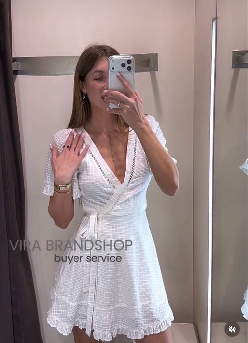 Сукня біла прошва льон лляна плаття сарафан  zara зара