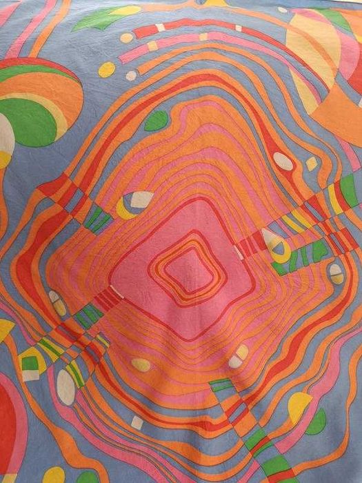 Вінтажний шовковий платок з абстрактним принтом у стилі Emilio Pucci