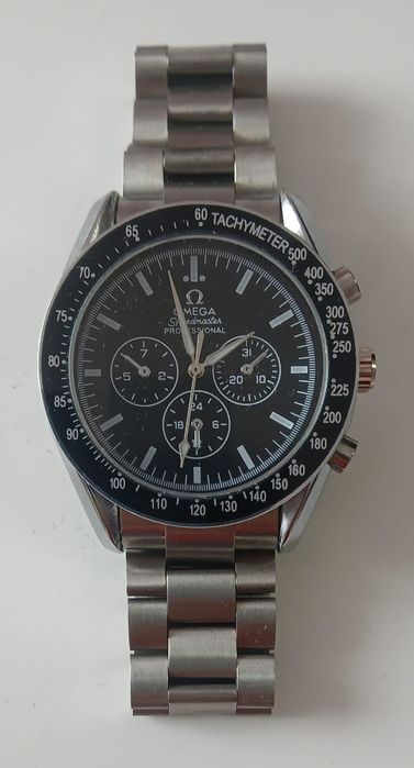Zegarek męski srebrny z czarną tarczą