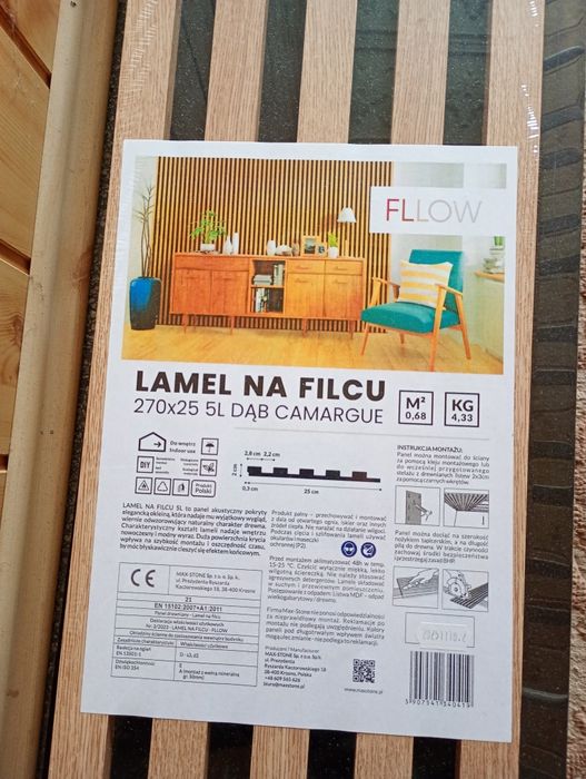 Lamele na filce 270x25 nowe