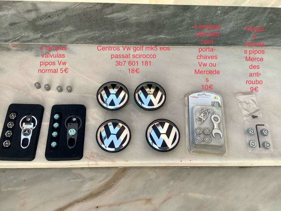 Vw centros jante pipos valvulas com porta chaves vw / mercedes