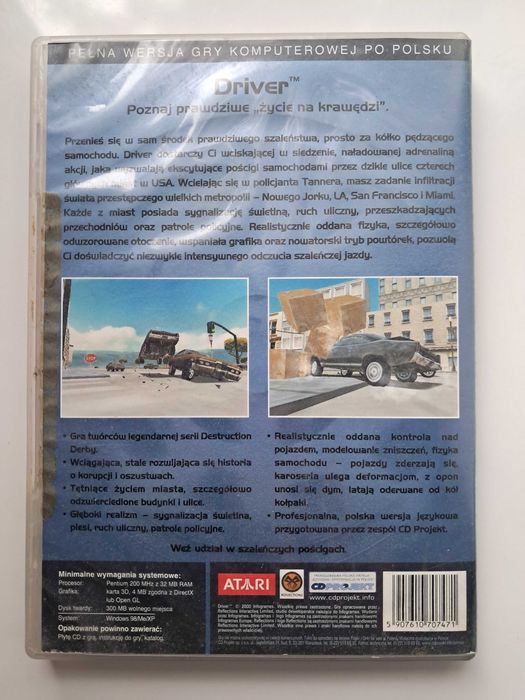 DRIVER gra na PC polska wersja - używana, działa super!