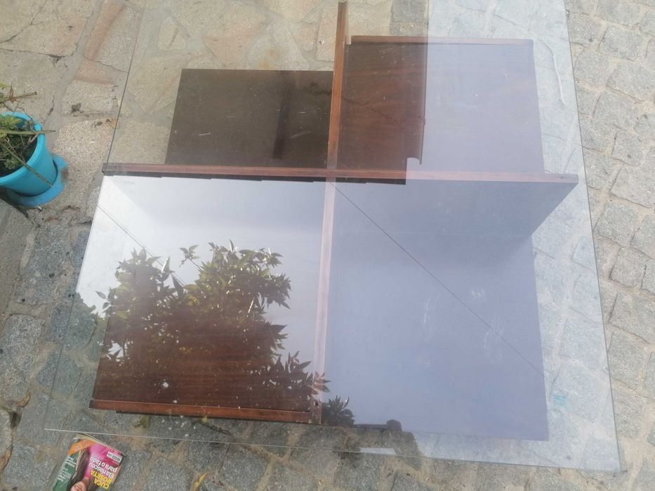 Mesa de centro, tampo de vidro
