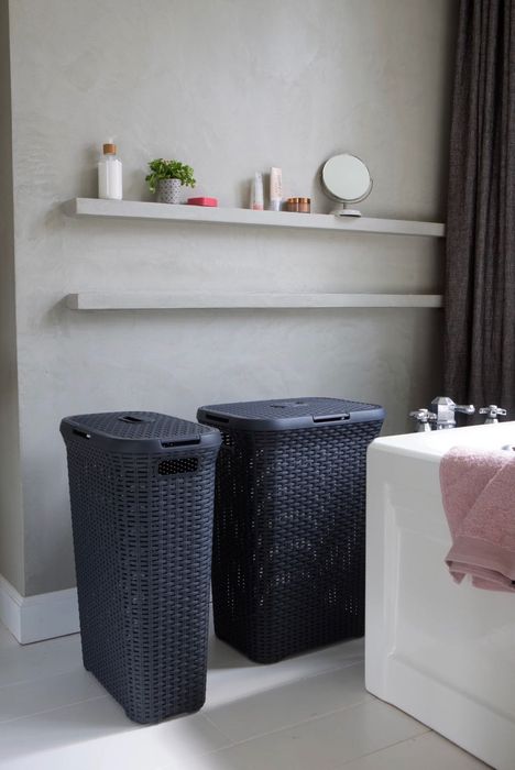 Curver Kosz na bieliznę Rattan Style 40L ciemny szary