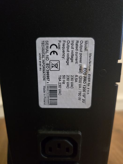 UPS EVER ECO PRO 1200 19cali 2U