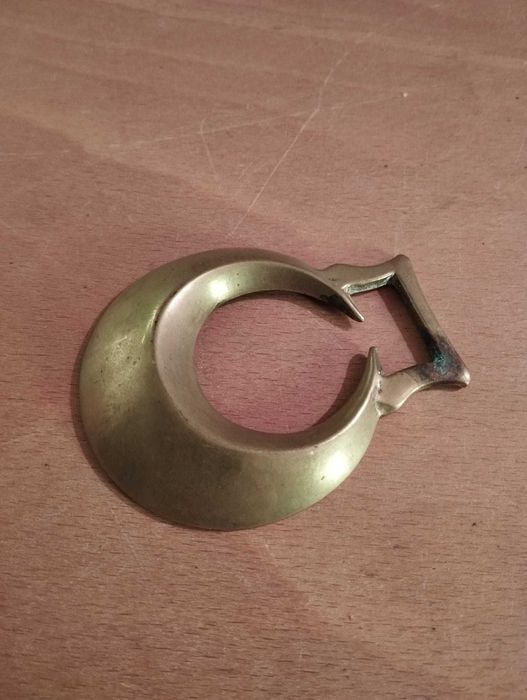 Fivela Latão Sela Cavalo - Argola Meia Lua