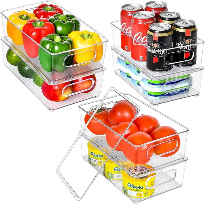 Organizer do lodówki 6 sztuk pojemniki plastikowe
