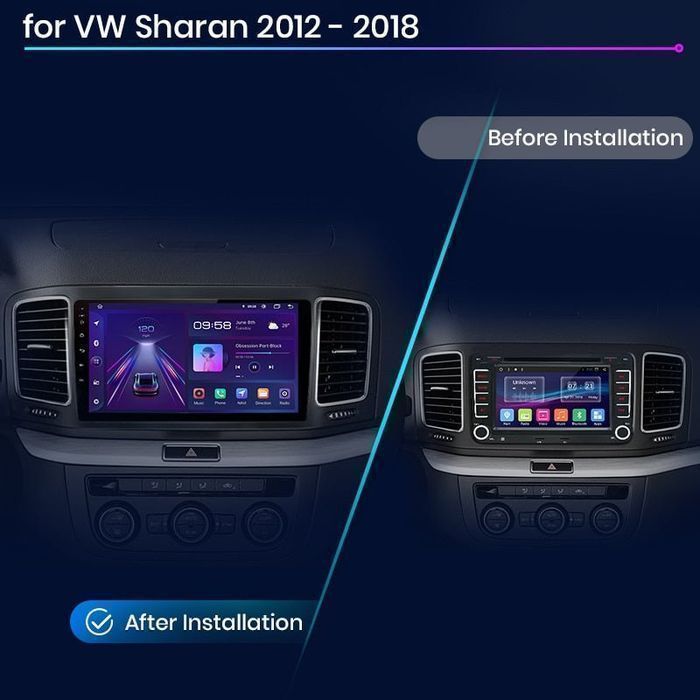 VW Sharan 2012–2018 – Radio Android 9" CarPlay