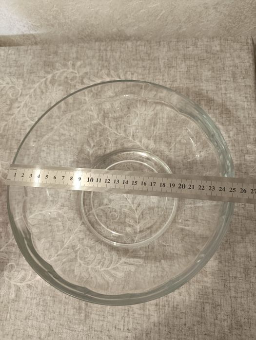 Великий  скляний салатник, фруктовниця, ваза для фруктів