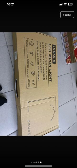 Ring light meia lua preta nova