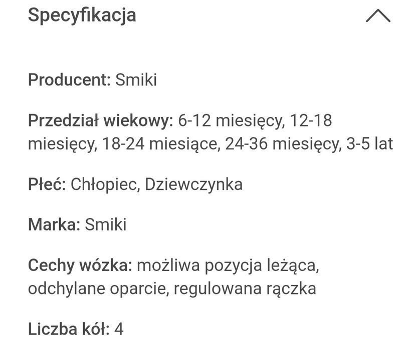 Wózek spacerowy dla dziecka