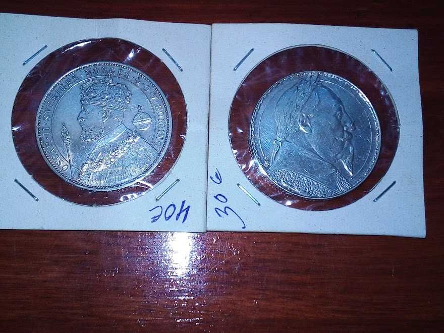 Duas moedas da Suécia Prata 800