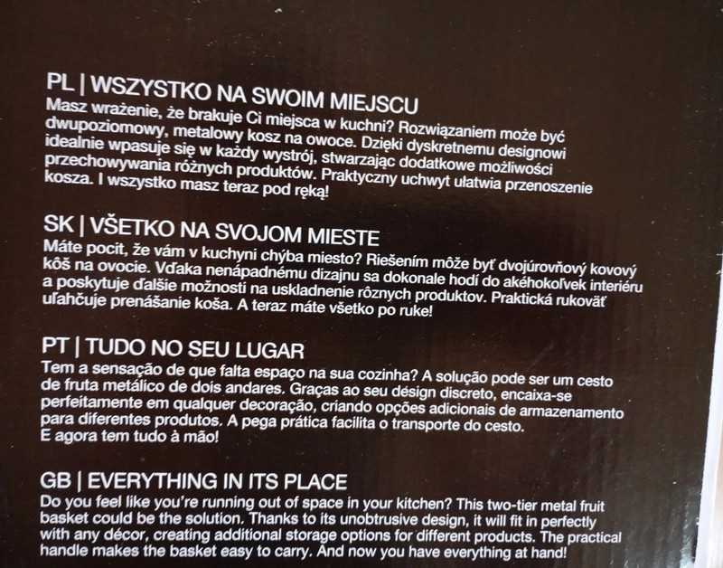 Metalowy kosz na owoce
