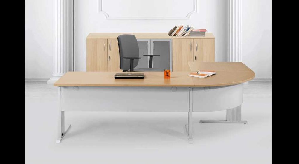 Secretária em L melamina carvalho