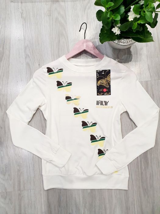Bluza motyle biała. OBK0067