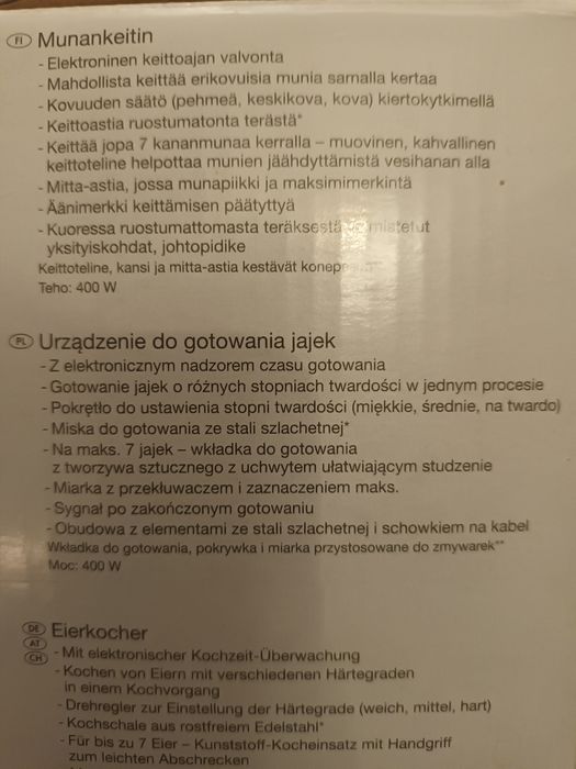 Jajowar, automat, maszynka do gotowania jaj.