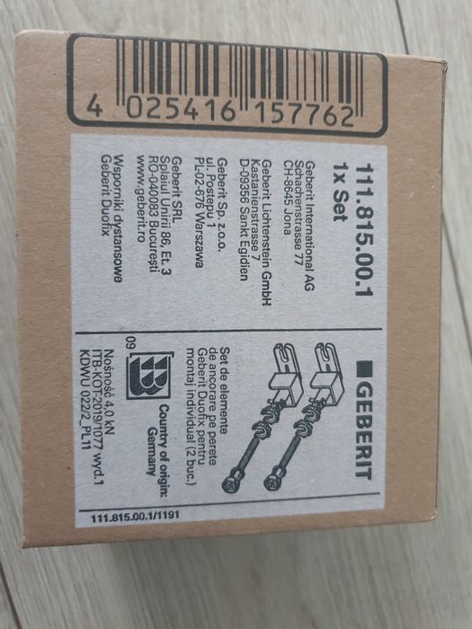 Geberit Duofix - wsporniki dystansowe