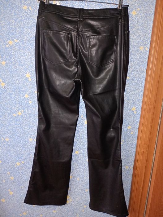 штаны клёш  экокожа