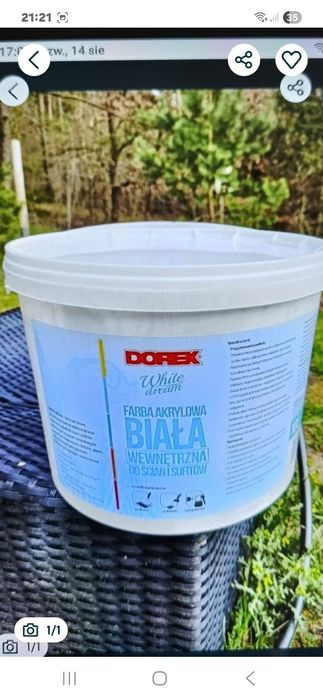 Farba 10 l biała nowa