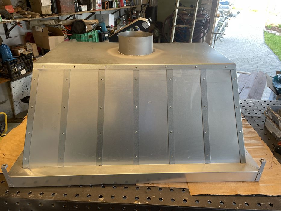 Okap przemyslowy blacha ocynk, nierdzewka, 1.4509