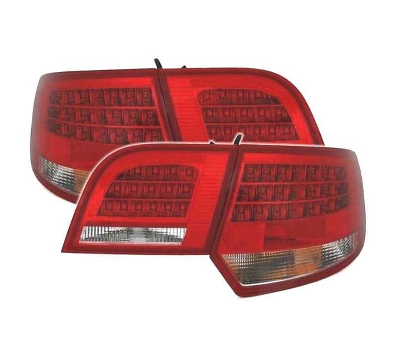 PILOTOS AUDI A3 8PA SPORTBACK 04-08 LED VERMELHO CROMADO