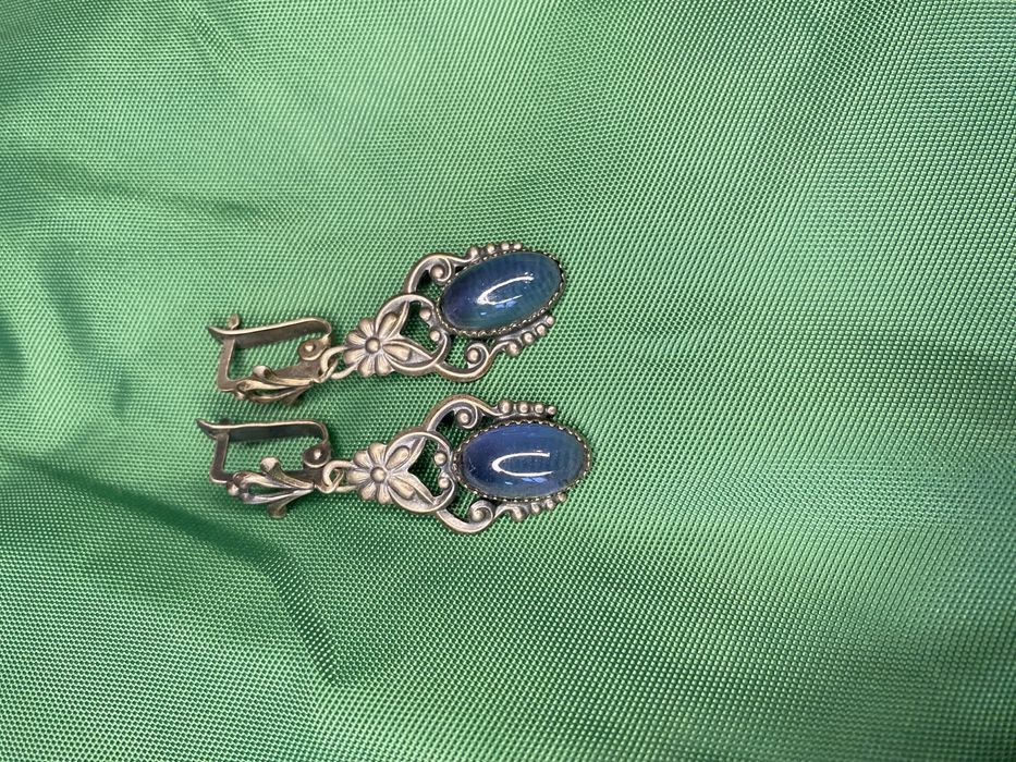 Винтажные серьги, мельхиор СССР