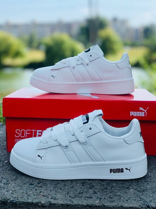 Женские кроссовки Пума Белые кожаные кеди пума Жіночі кросівки пума