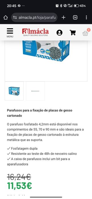 Parafusos de pladur