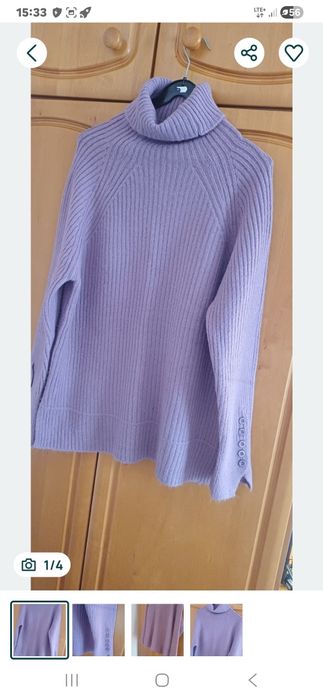 Swetr golf  wełna 50% gruby ciepły