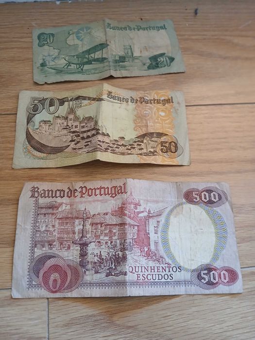 Notas 20 /50 e 500 escudos