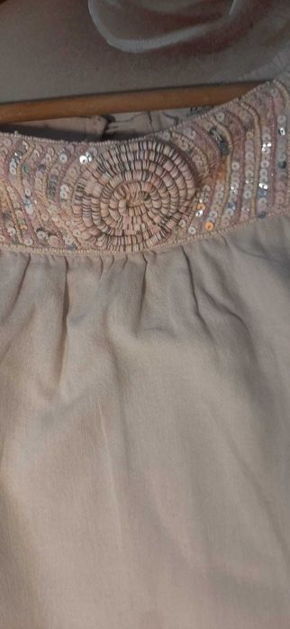 vestido de menina cor natural 11/12anos