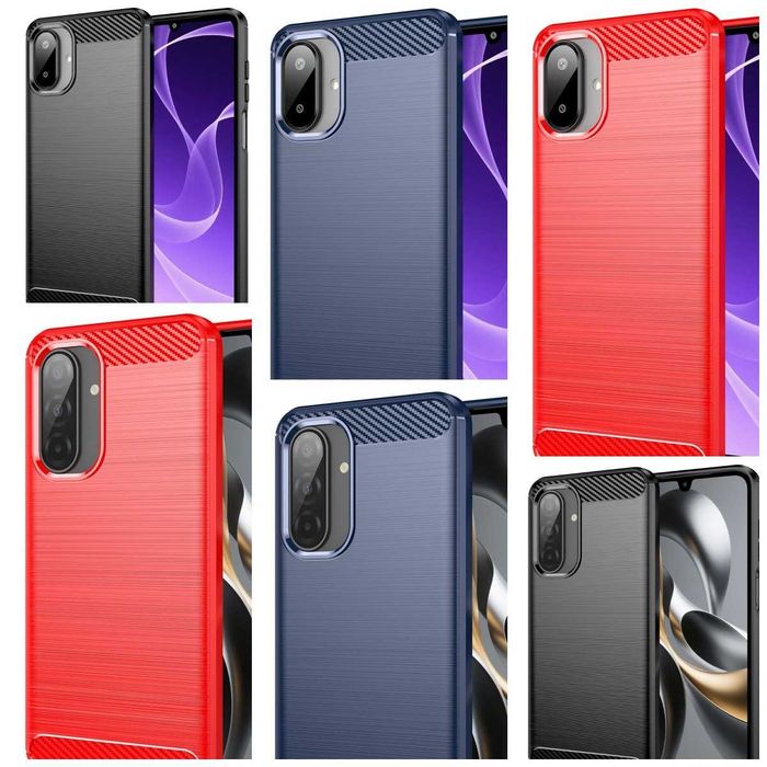 Противоударный чехол бампер для Samsung A07 A17 карбон Самсунг А07