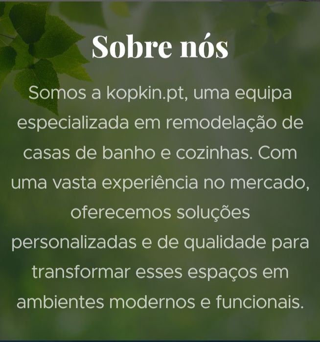 Remodelação casas de banho e cozinhas.