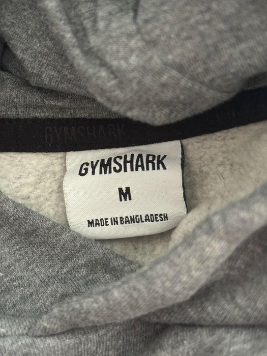 Bluza Gymshark M szara hoodie logowana ciepła haft